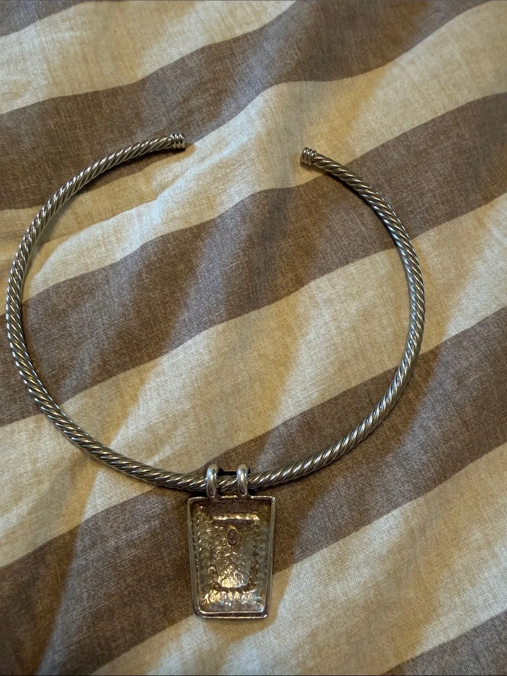 Omega Silver Choker with Black Onyx Pendant